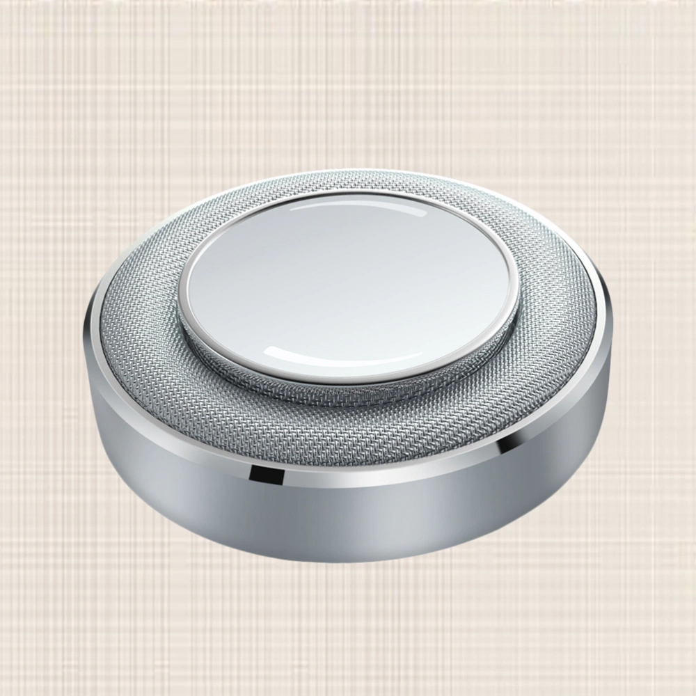 1Pc Vehicle Mounted Round Shaped Solid Perfume Car Air Vent Freshener Perfume Diffuser (Silver)