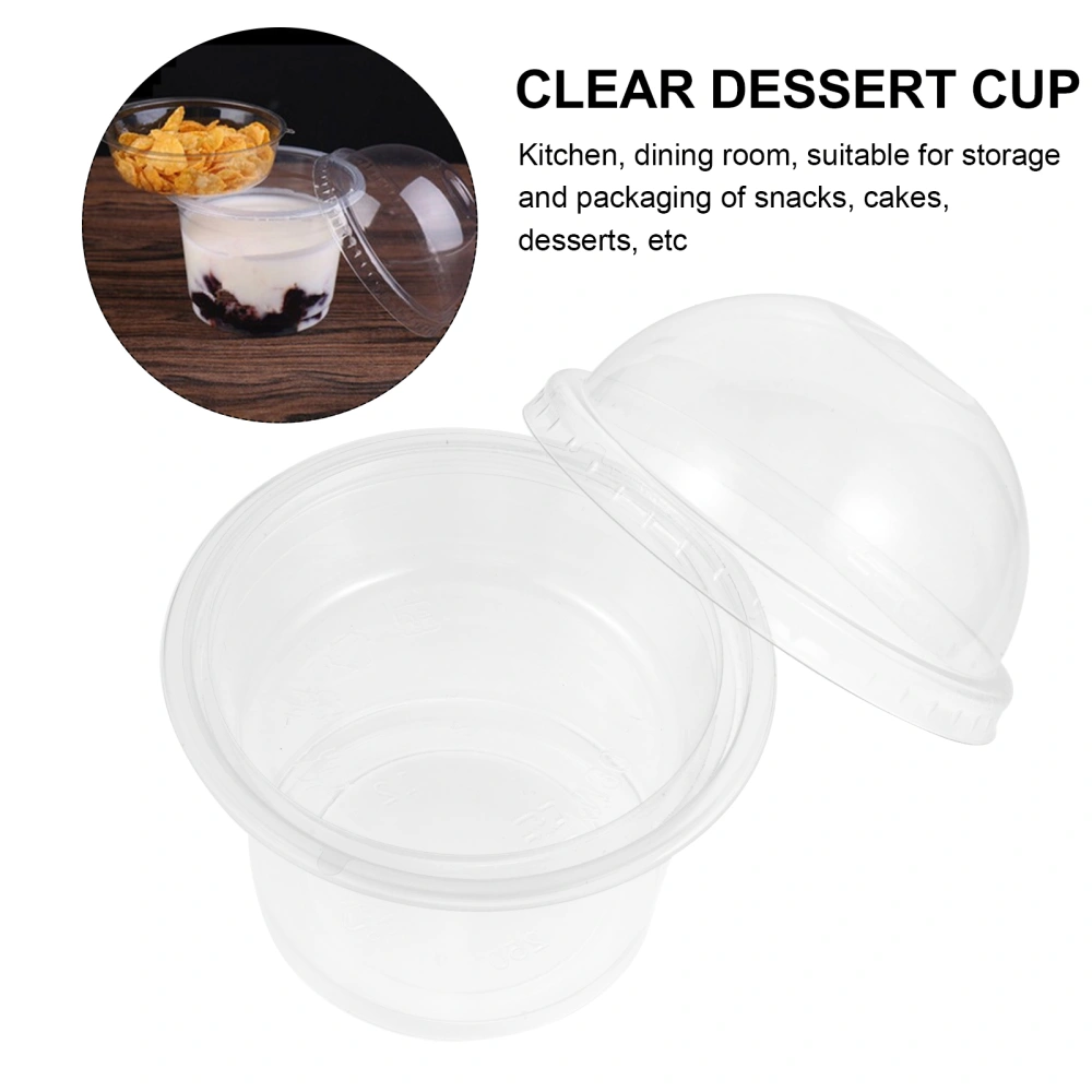 100 Sets Transparent Dessert Cups Disposable Ice Cream Cup Pudding Mousse Cup