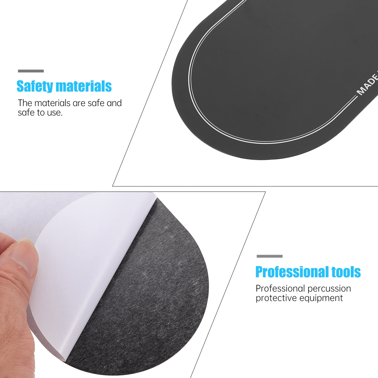 2Pcs Drum Skin Sticker Protective Strengthen Sticker Double Step Patches