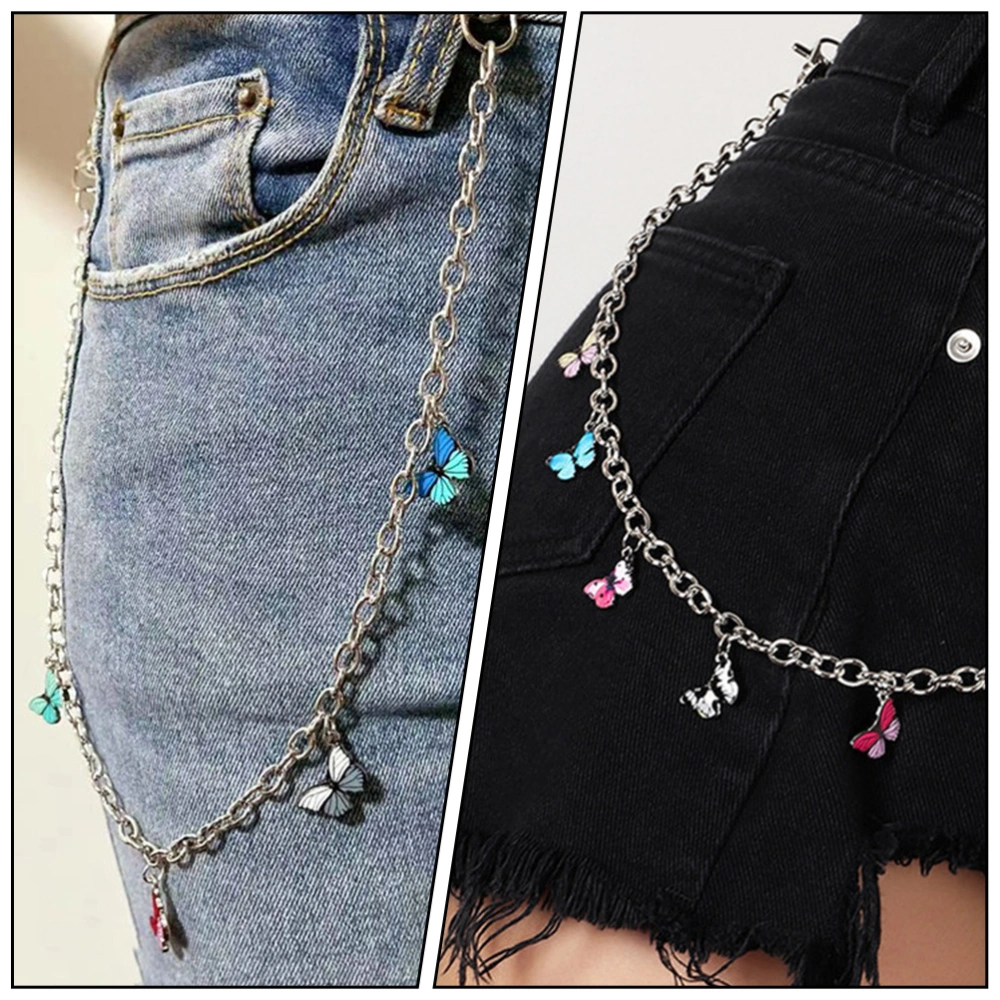 1pc Punk Style Waist Chain Decorative Trouser Chain Waist Chain Decor (Silver)