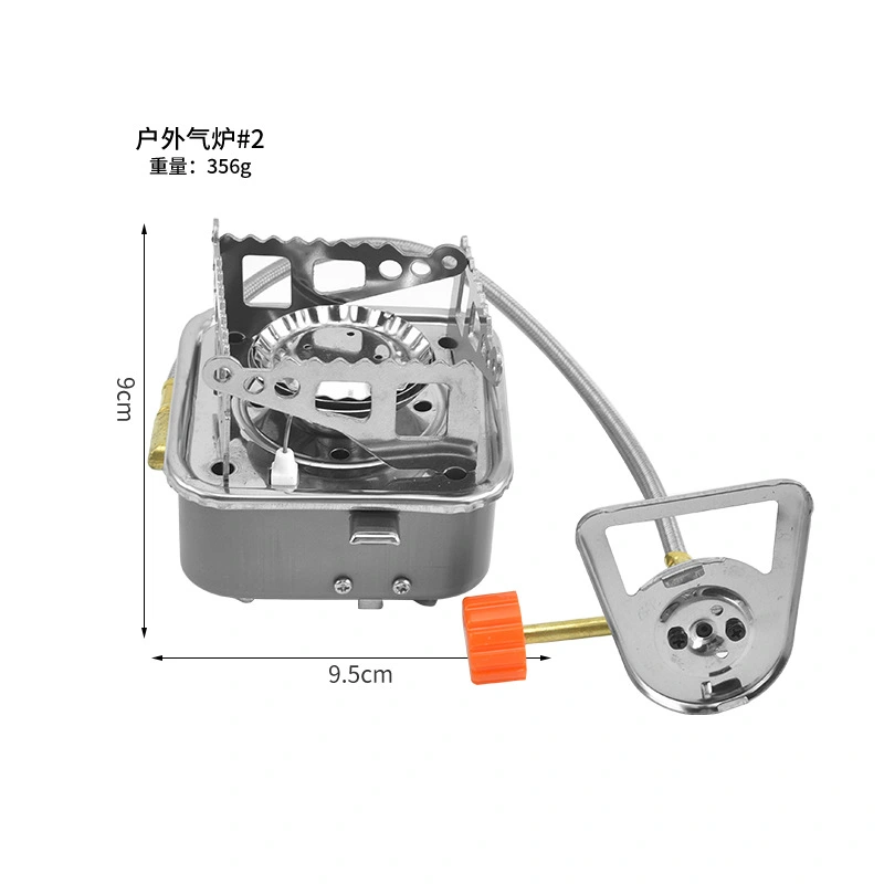 1 Set Adjustable Camping Metal Burning Stove Folding Stainless Steel Outdoor Camping Stove