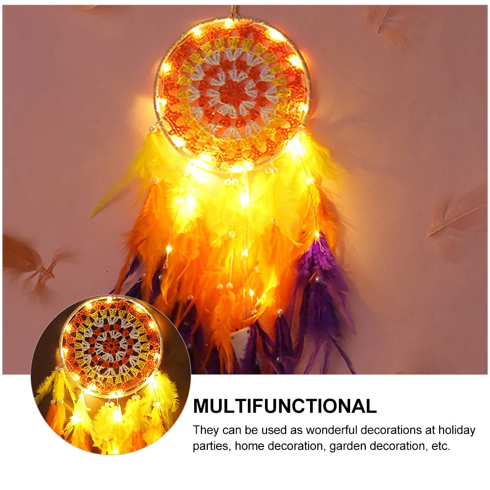 Beautiful Dream Catcher with Light Wall Hanging Decoration Exquisite Pendant