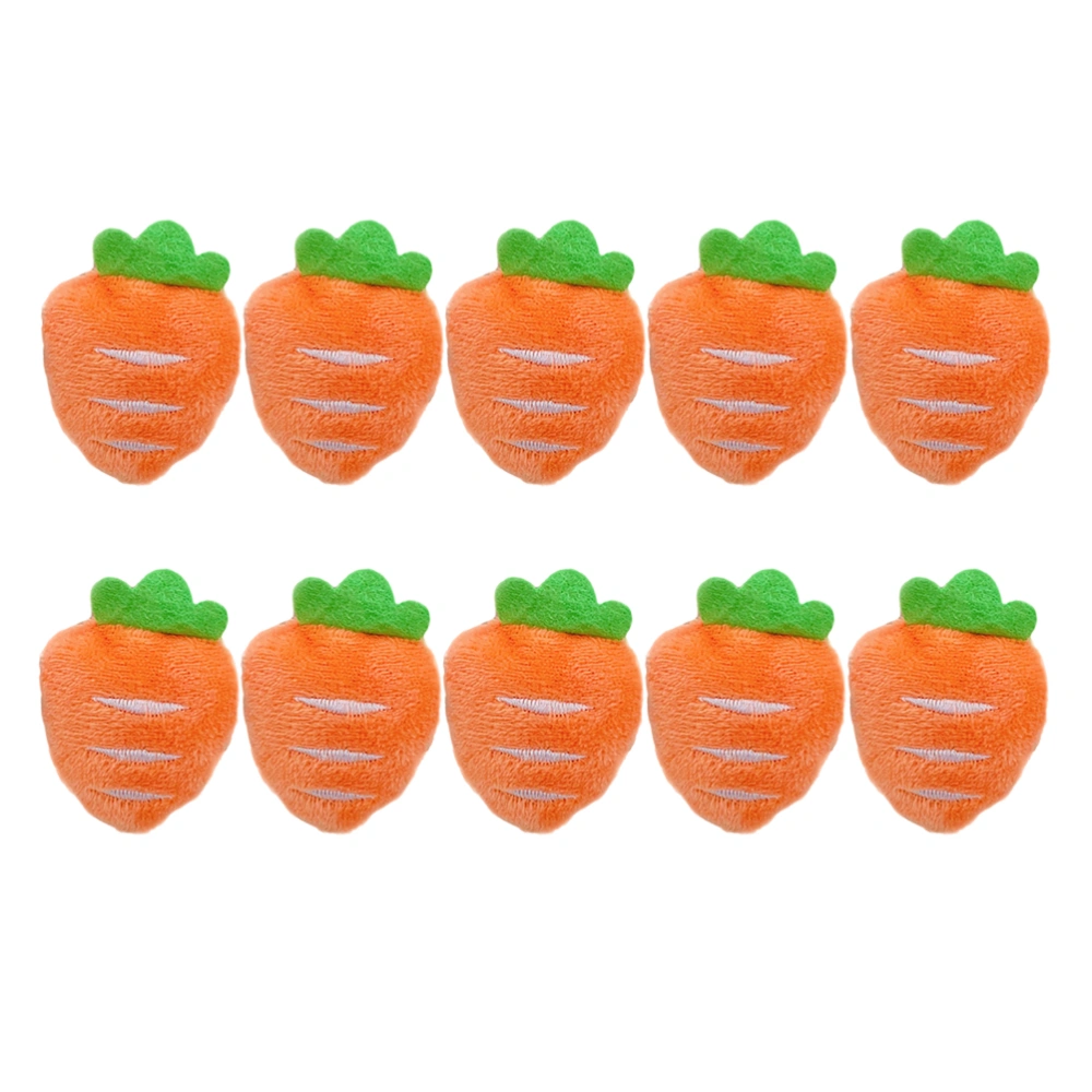 10Pcs Adorable Plush Carrot Shaped Brooch Hair Band Bag Shoes Brooch Pin Decor for Women (Carrot Brooch)