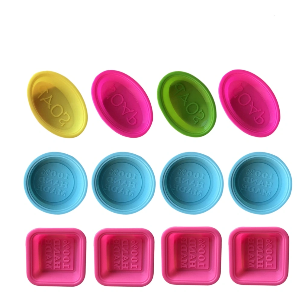 20pcs Soap Mold Square Round Oval Silicone Molds Food-Grade Silicone Handmade Mold Baking Mold (Random Color)