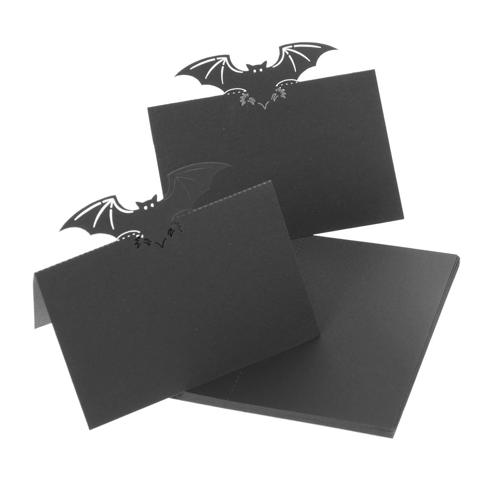 50pcs Bat Places Cards Black Blank Place Cards Table Seating Place Cards for Halloween