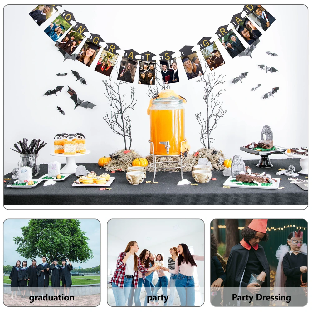 1 Set Creative Graduation Party Decors Paper Photo Banners Party Supplies