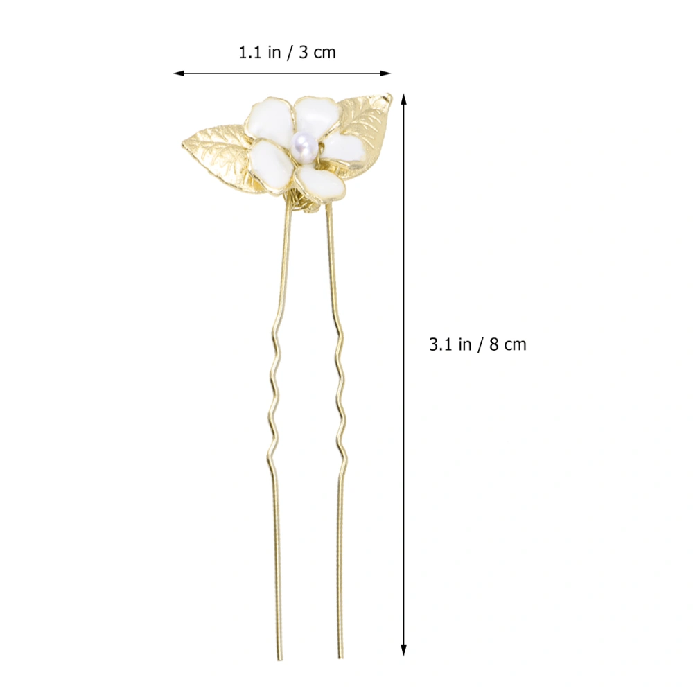 3Pcs Leaf Flower Hair Pin Inserted Kanzashi Elegant Headdress Bride Hair Accessory for Women Girls