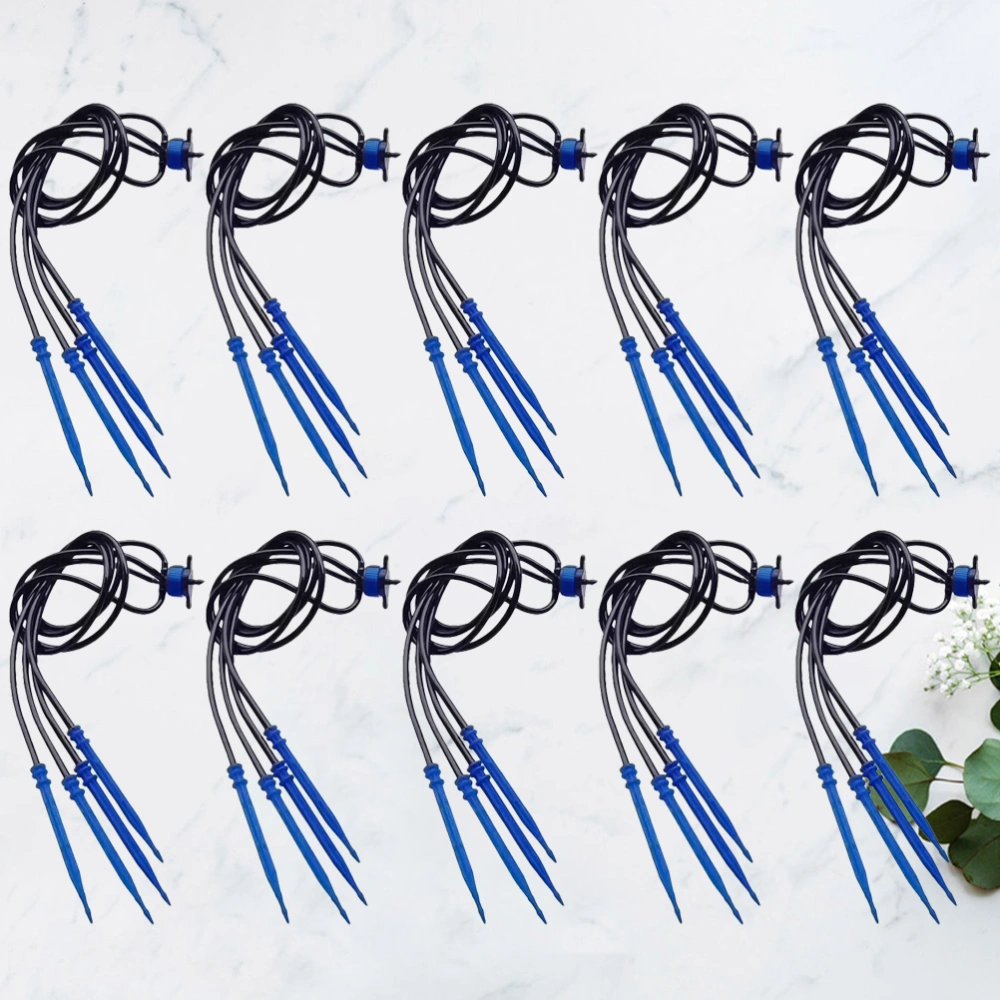 10Pcs 4-head Pressure Compensated Water Current Stablizer Irrigation Spray Nozzle (Blue)