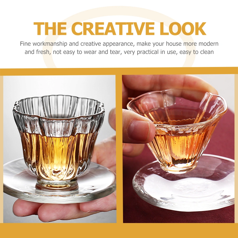 2Pcs Clear Glass Saucers Decorative Coffee Cup Saucers Multi-functional Snack Dishes