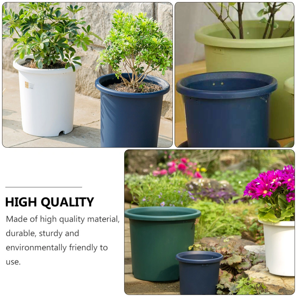 Plastic Plant Pot Indoor Outdoor Planter Round Flowerpot with Drainage Hole