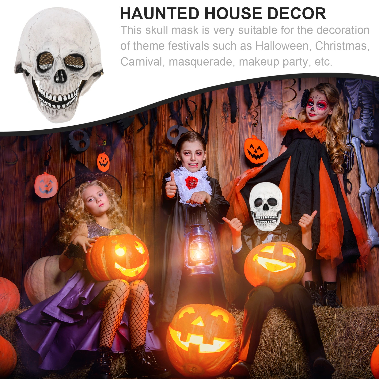 1 Pc Skeleton Mask Scary Skull Mask Halloween Performance Prop Party Decors