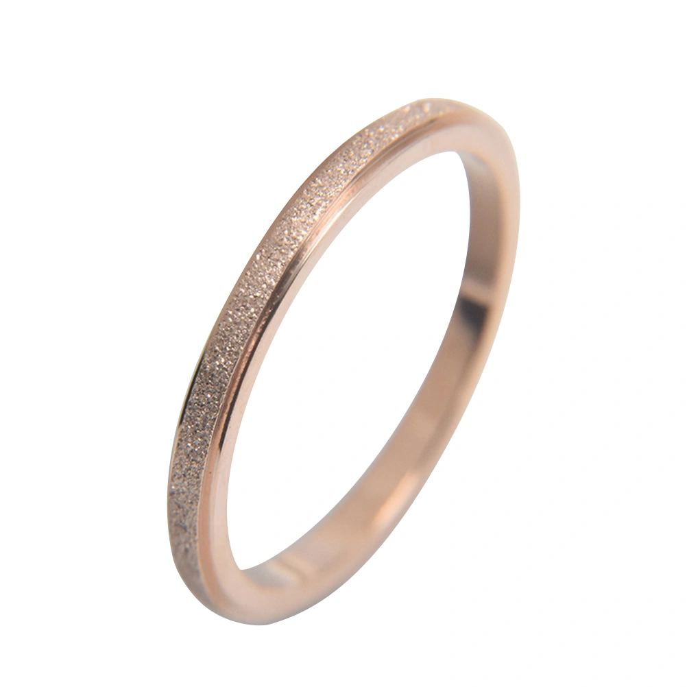 Titanium Steel Ring Exquisite Finger Ring Couple Ring Dull Polish Ring for Men Women Size 10 Rose Gold