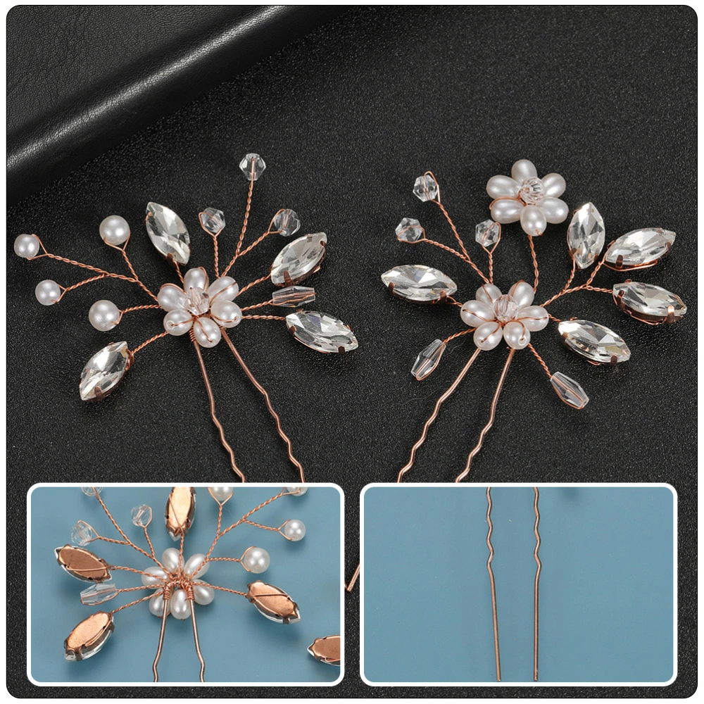 2Pcs Exquisite Wedding Hairpins Vintage Hairpins Flower Bridal Wedding Headpieces