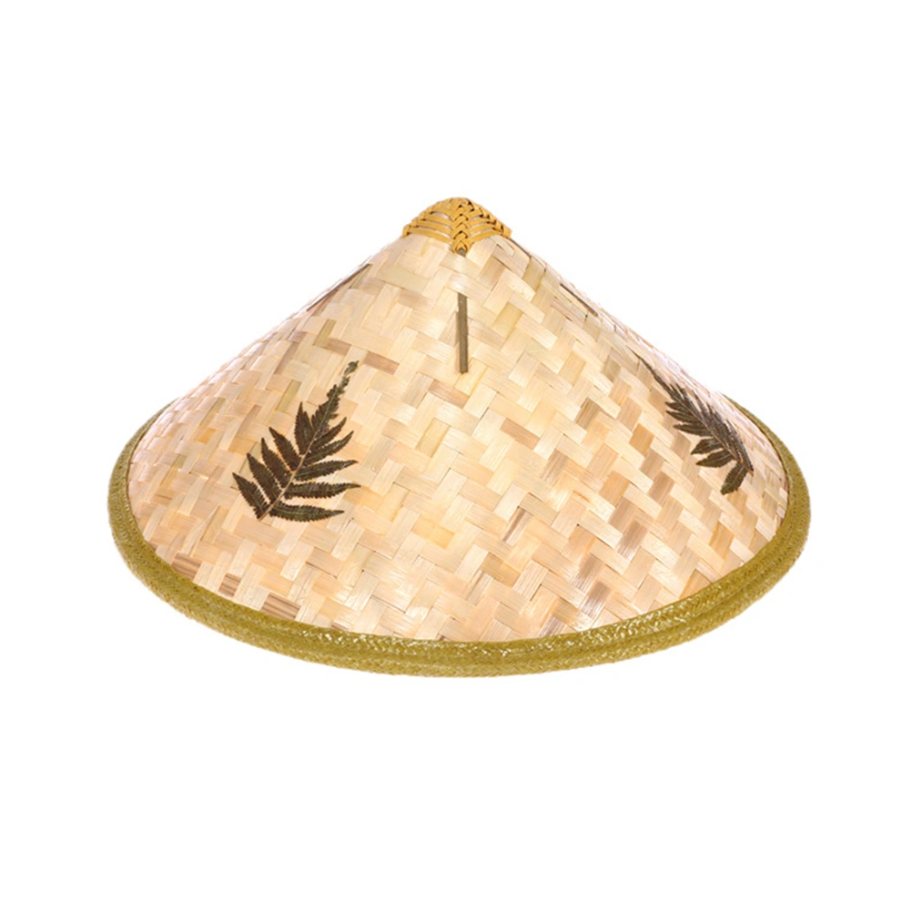 Kindergarten Painting Hat Kids DIY Straw Hat Bamboo Coolie Hat Rice Paddy Hat Chinese Farmer Hat Conical (Size S)
