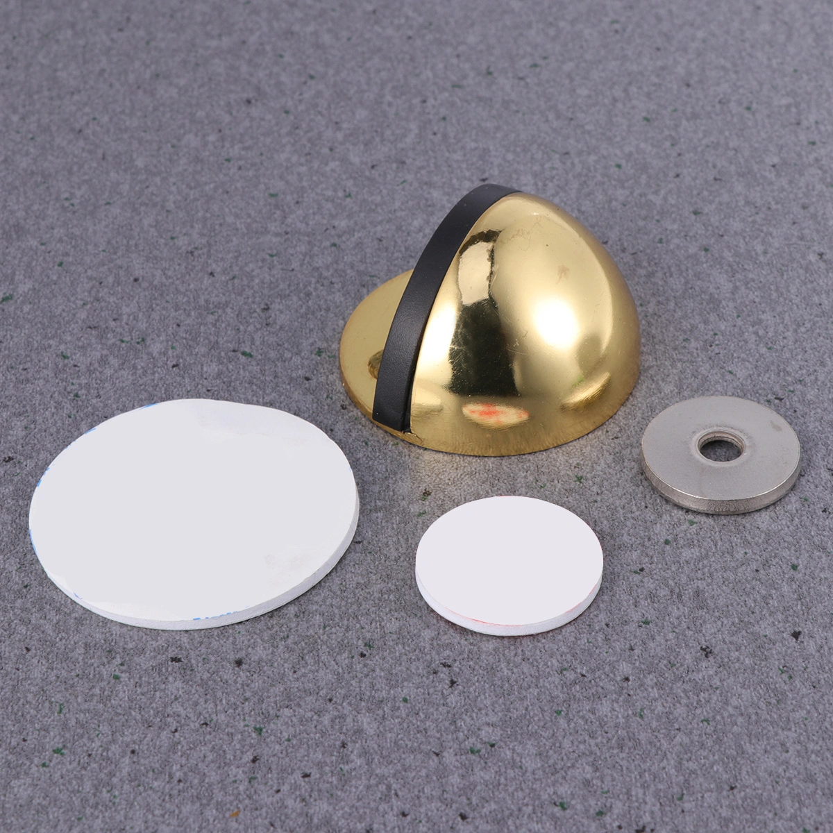 2Pcs Stainless Steel Magnetic Door Stoppers Durable Crashproof Doorstops Floor Door Suction Stoppers for Hotel Home Office with Screwings(Golden)