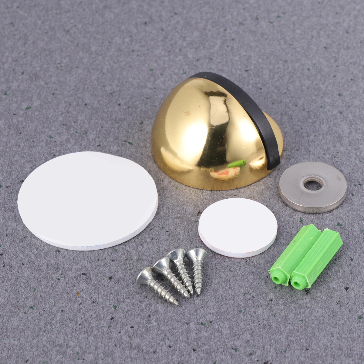 2Pcs Stainless Steel Magnetic Door Stoppers Durable Crashproof Doorstops Floor Door Suction Stoppers for Hotel Home Office with Screwings(Golden)