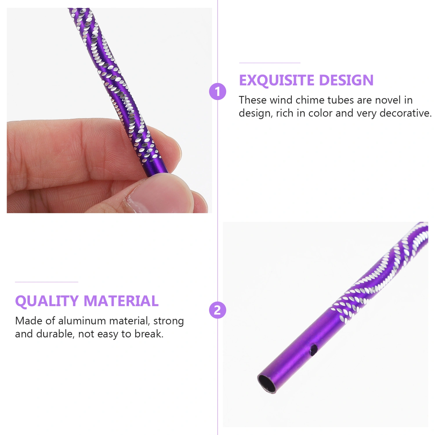 16Pcs Hollow Tubes Aluminum Tubes Replacement Pipes for Wind Chimes Making