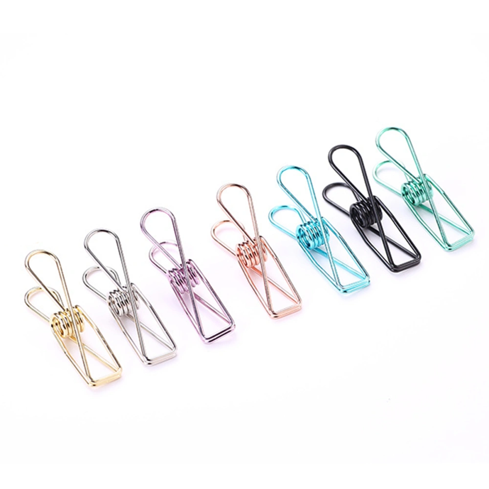 7 pcs Receipt Clip Creative Bill Organizer Clip for Home Office School (Large Size, Silver, Blue, Rose Golden, Black, Green, Purple, Golden)