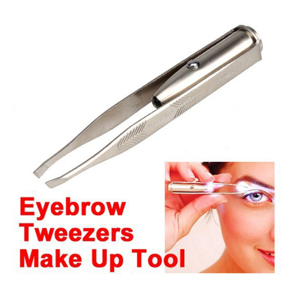 Creative LED Light Eyelash Eyebrow Hair Removal Tweezer Portable Make Up Tool for Woman