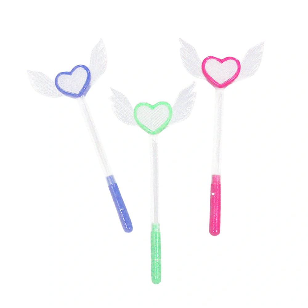 3 Pcs Lighting Wand Fairy Tale Angel Flash Stick Light up Wings Wand for Kids (Random Color)