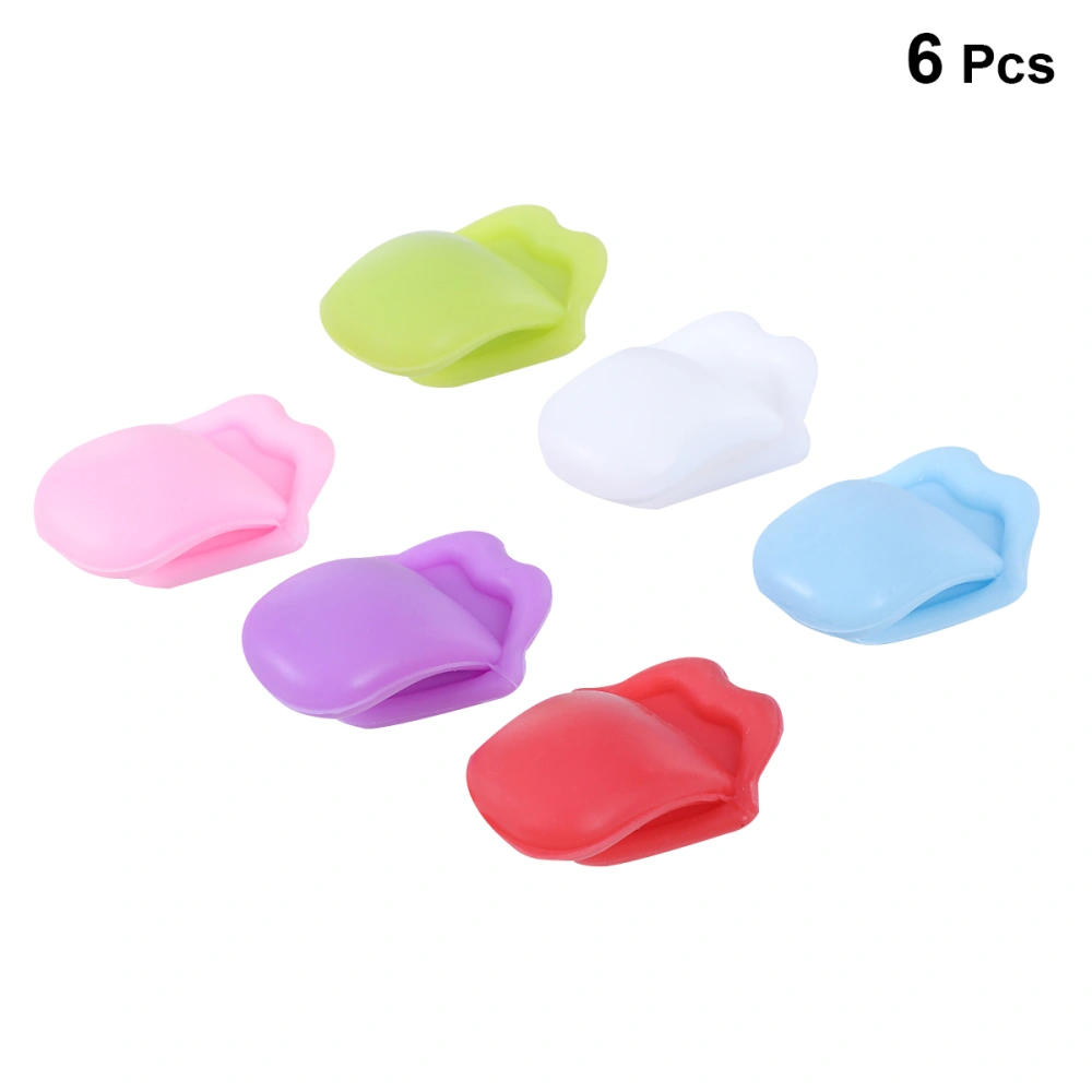 6pcs Creative Tongue Shape Silicone Glass Markers Wine Cup Label Personalized Mark Banquet Party Bar Cup Labels