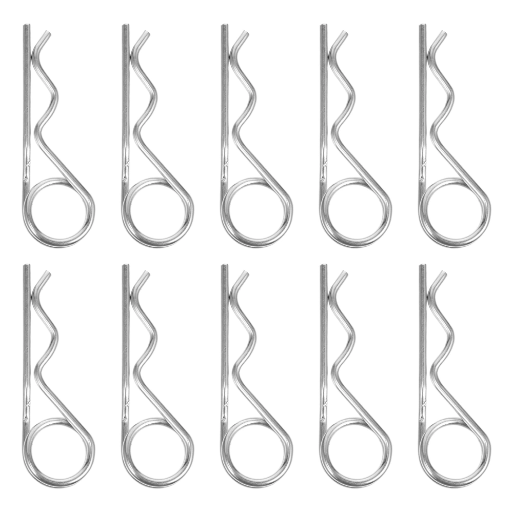 10pcs Durable Trailer Tow Bar Pin R-shaped Series Spring Pin Steel Spring Pin