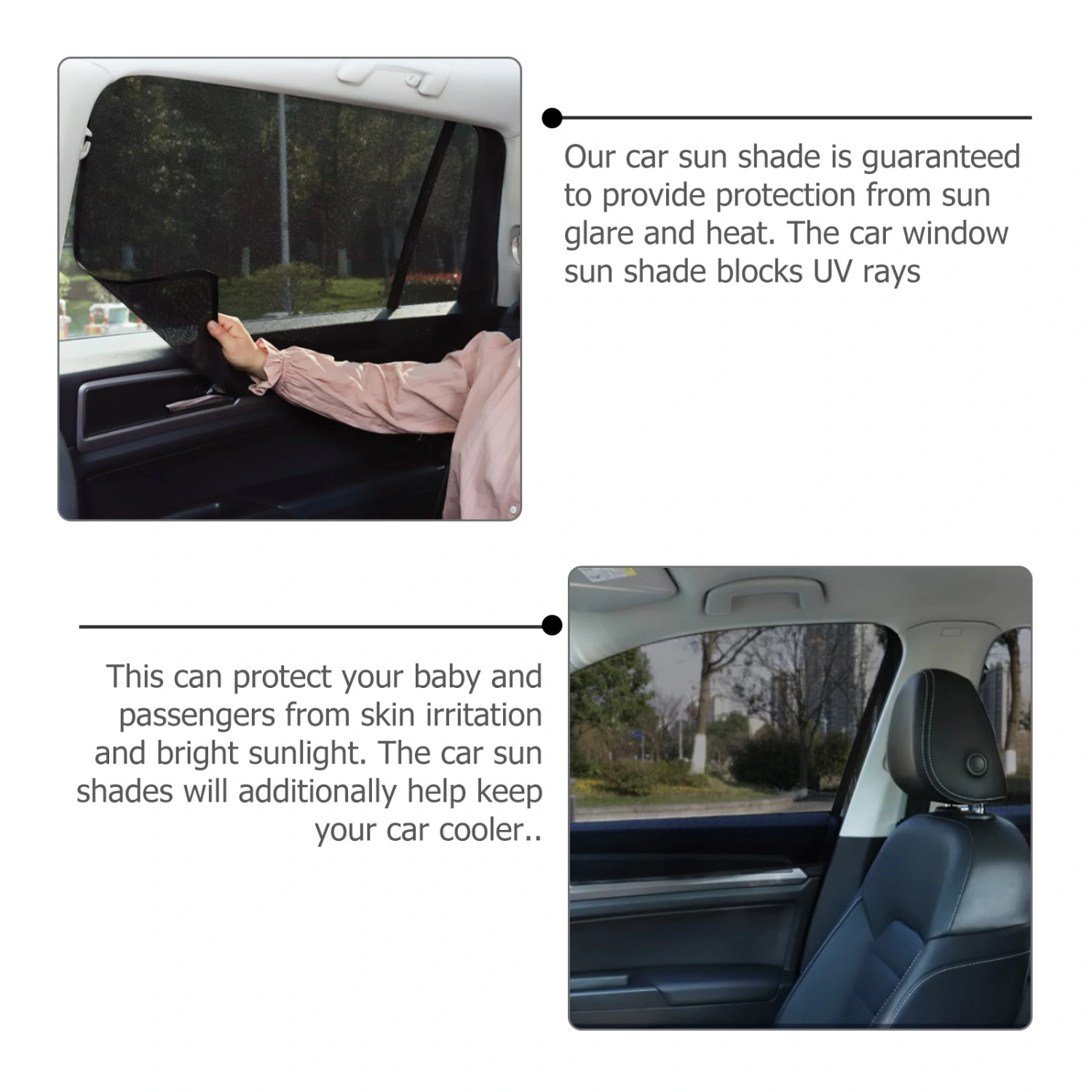 2pcs Car Window Shades Car Sun Shades Car Window Blind for Auto Vehicles
