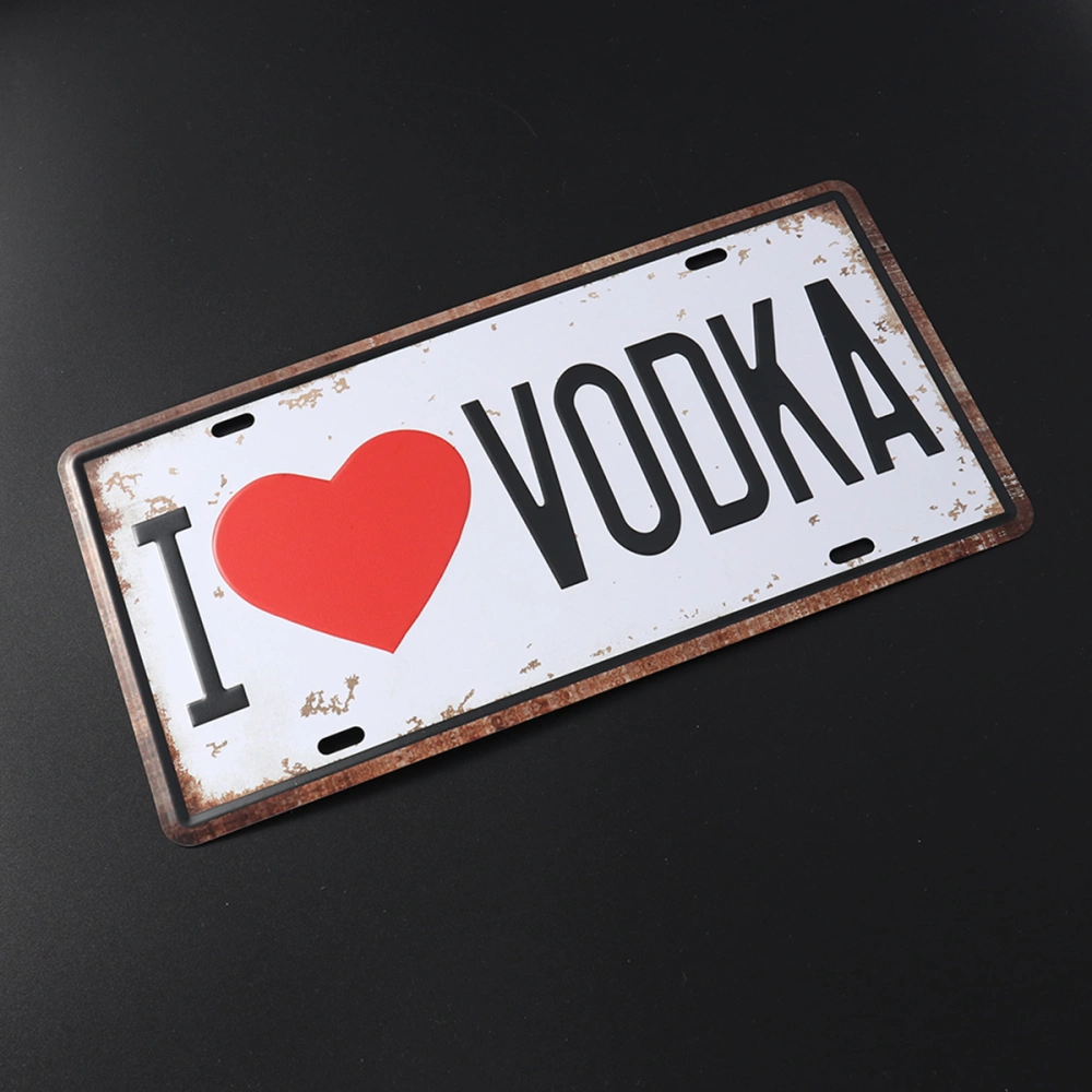 Simple Truth Vintage Decorative Signs Tin Metal Iron Car Sign Painting for Wall Home Bar Coffee Shop (I ♥ VODKA)