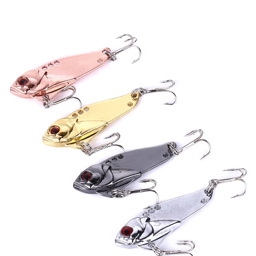 4pcs VIB Freshwater Fishing Lures 10.8G Fishing Bait Fishing Hook Fishing Supplies (Four Colors)