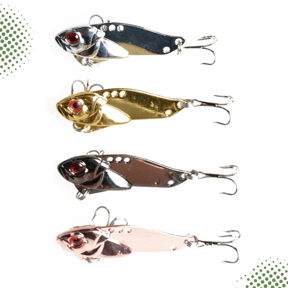 4pcs VIB Freshwater Fishing Lures 10.8G Fishing Bait Fishing Hook Fishing Supplies (Four Colors)