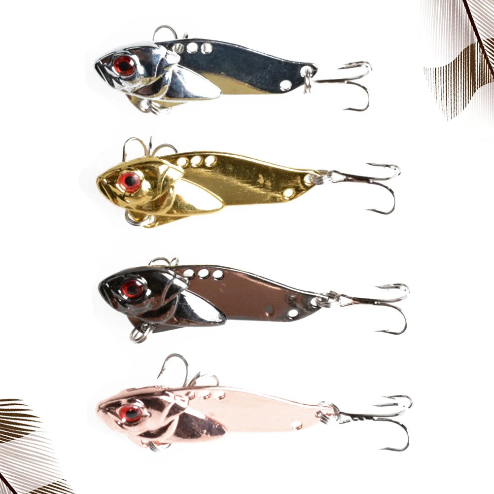 4pcs VIB Freshwater Fishing Lures 10.8G Fishing Bait Fishing Hook Fishing Supplies (Four Colors)