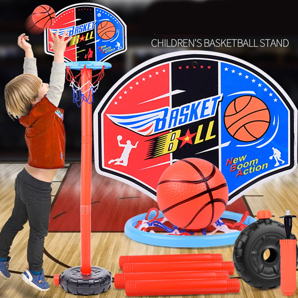 1 Set 110cm Creative Liftable Basketball Rack Funny Children Basketball Set Basketball Playing Toy for Kids Indoor Outdoor (Parts for Random Color)