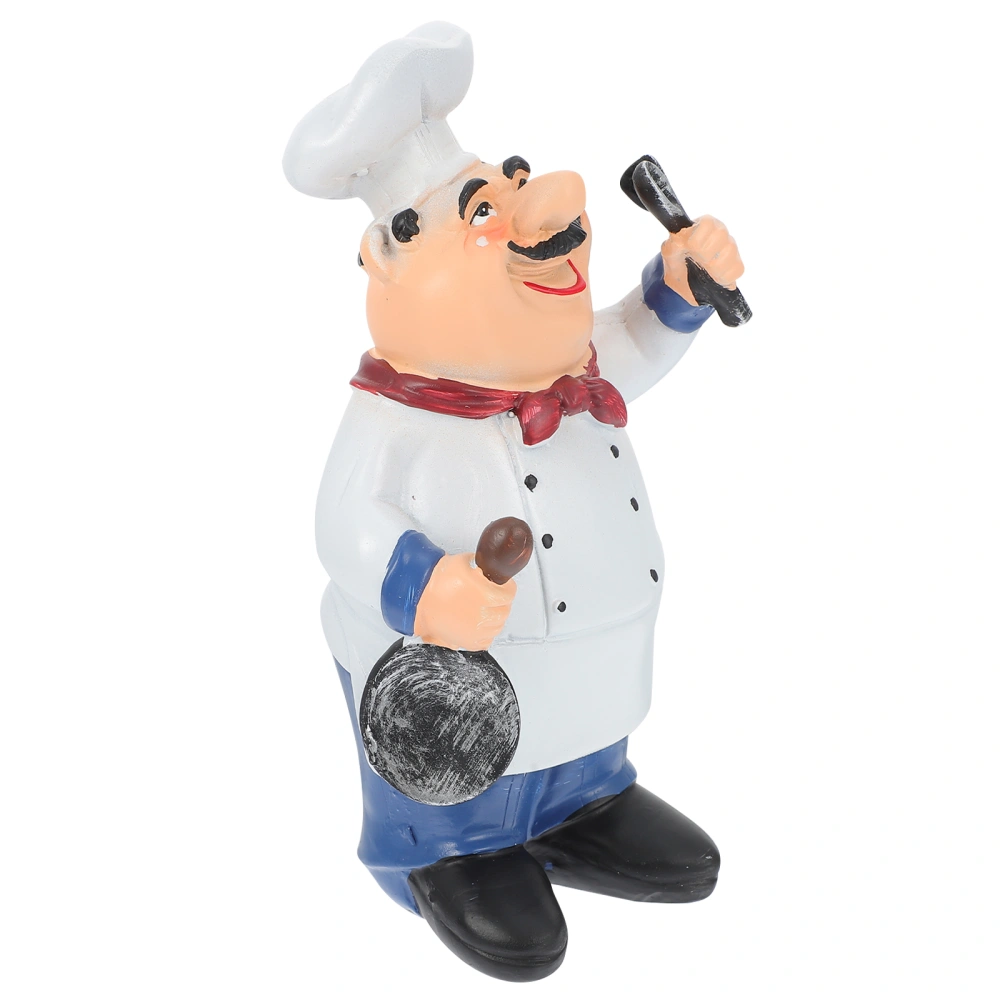 Exquisite Chef Figurine Statue Model Resin Art Craft Ornaments Restaurant Decor