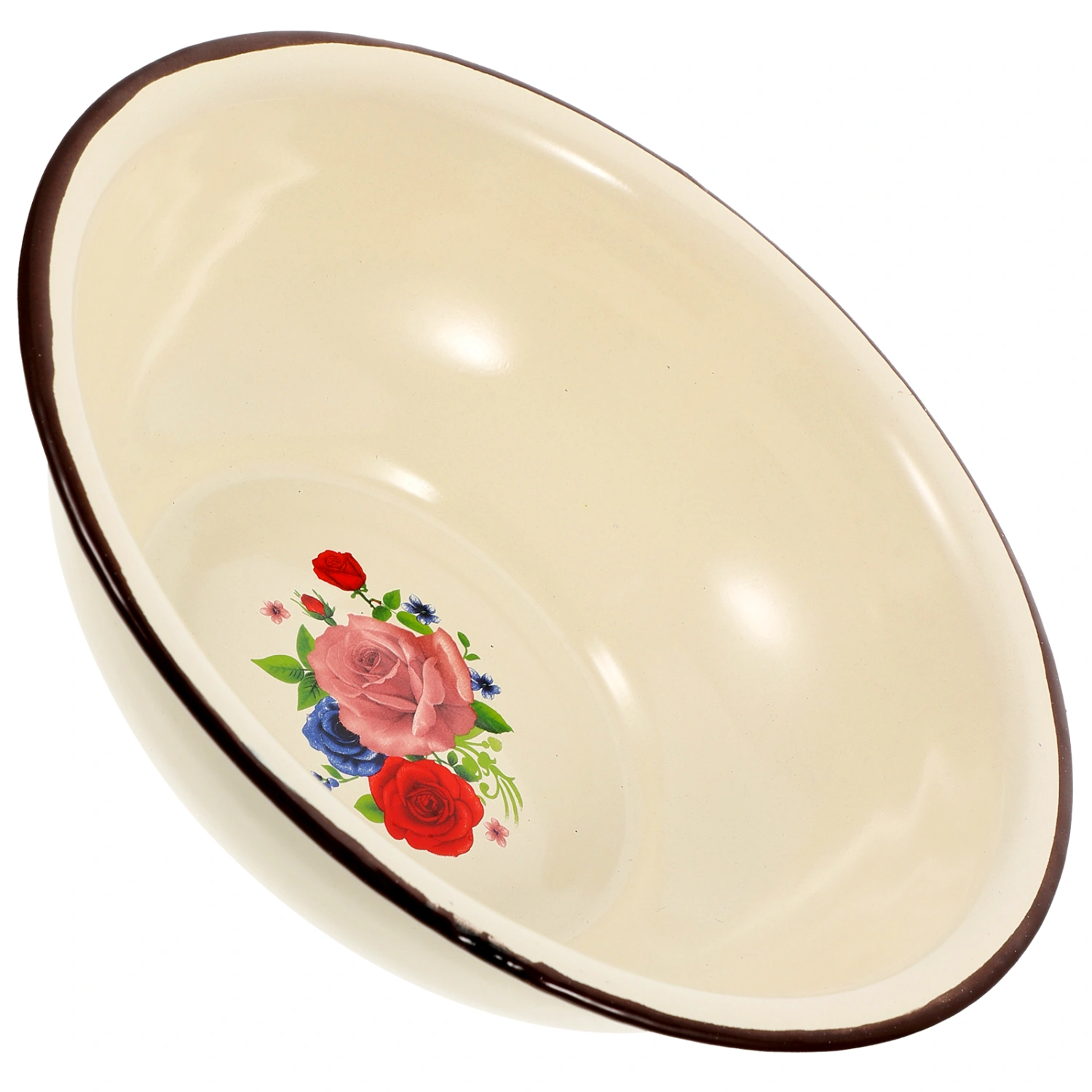 Vintage Enamel Basin Household Enamel Bowl Kitchen Mixing Basin Retro Enamel Wash Basin