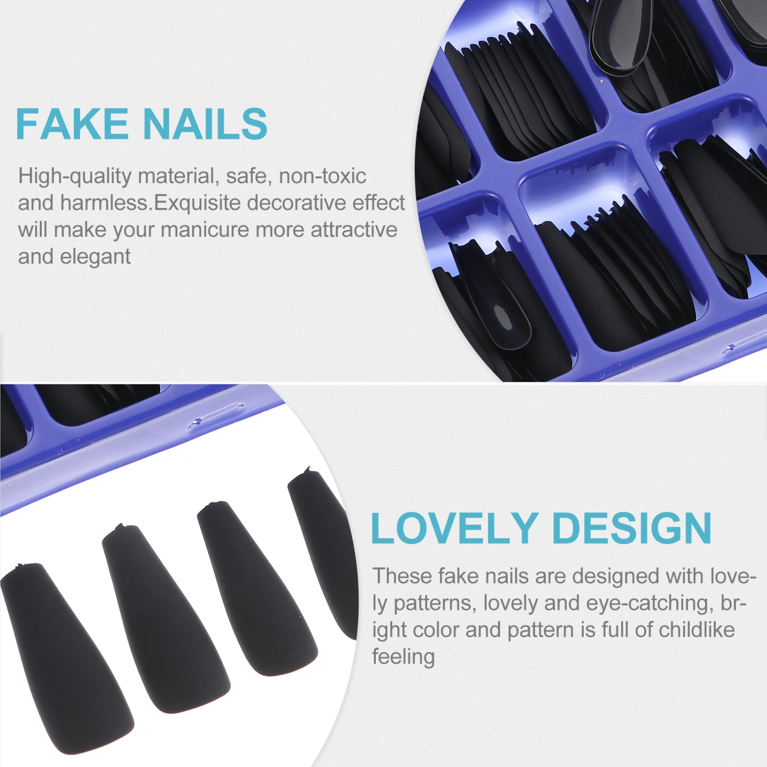 100pcs Matte Long Ballerina Press on Nails False Nails Full Cover Fake Nails