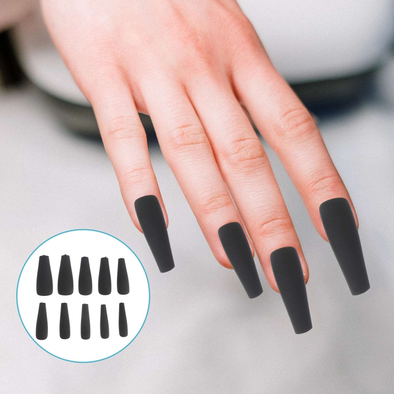 100pcs Matte Long Ballerina Press on Nails False Nails Full Cover Fake Nails