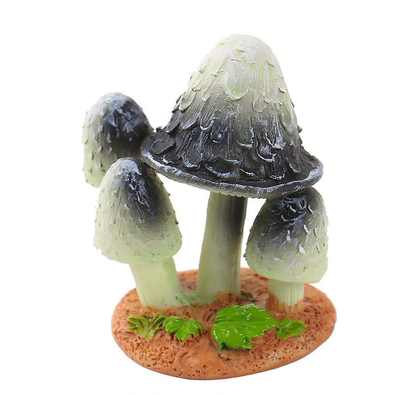 2pcs Miniatures Mushrooms Resin Garden Ornament Micro Landscape Mushrooms