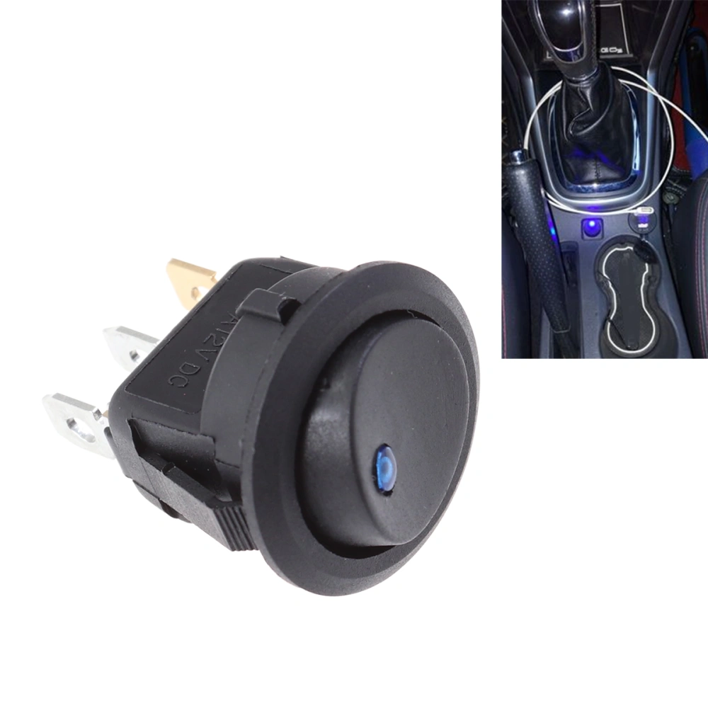 12V 20A 3 Car Rocker Switch Push Button with LED Light for Speaker Car Motorcycle (Blue)