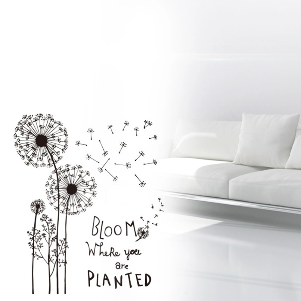 Dandelion Wall Sticker Vinyl Removable Art Wall Decals for Living Room TV Sofa Background Decoration