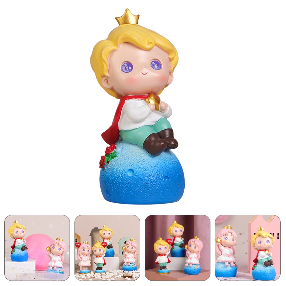 1pc Birthday Cake Decor Resin Cartoon Doll Figurine Birthday Cake Ornament