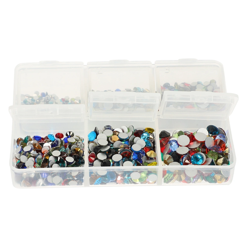 1 Set Shiny Nail Art Rhinestones Flatback Glass Charms Glass Rhinestones Kit for DIY Projects