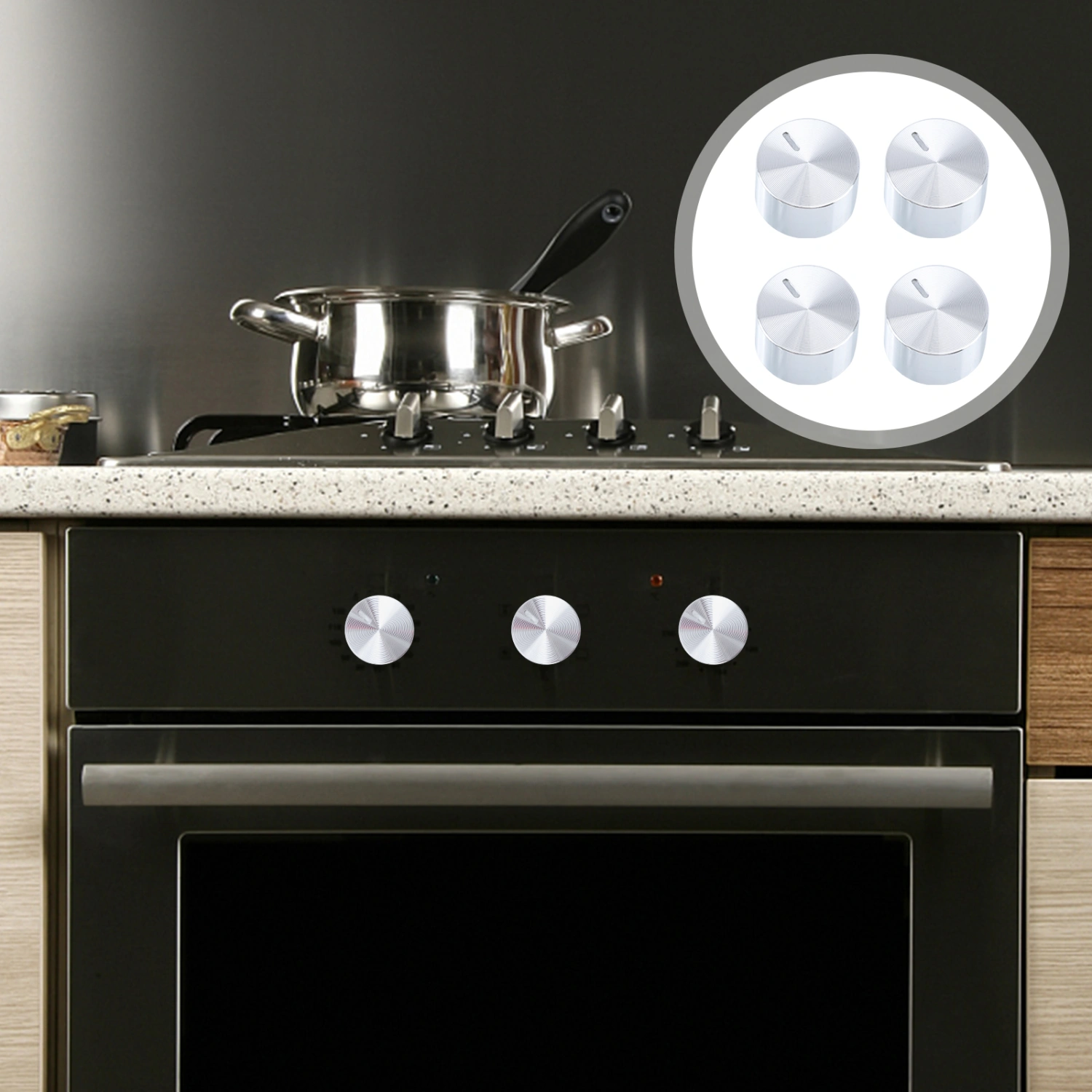 5pcs Burner Control Knobs Premium Replacement Stove Knobs Aluminium Alloy Stove Knobs