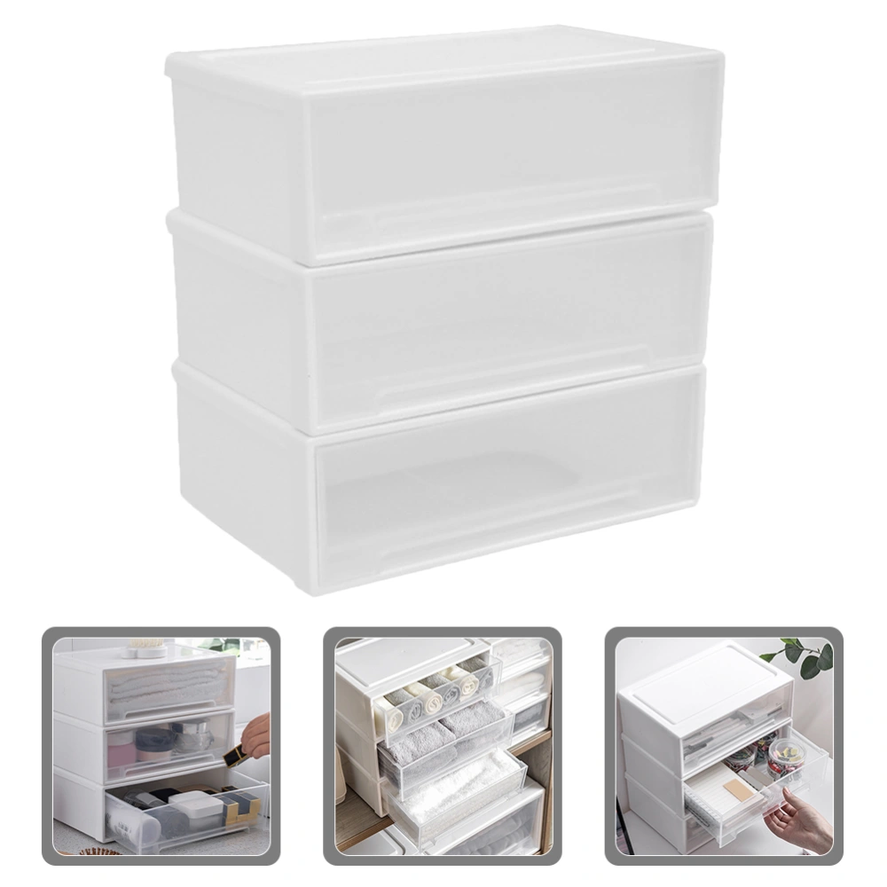 1 Set of Makeup Organizer Drawer Type Storage Box Bedroom Skincare Storage Box Desktop Box