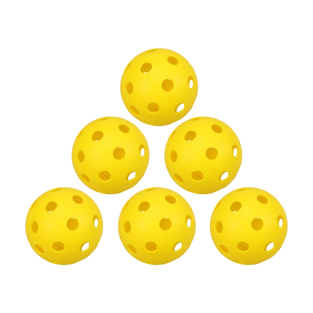 6PCS Plastic Balls Official Size Ball Sets for Indoor and Outdoor Courts (Yellow)