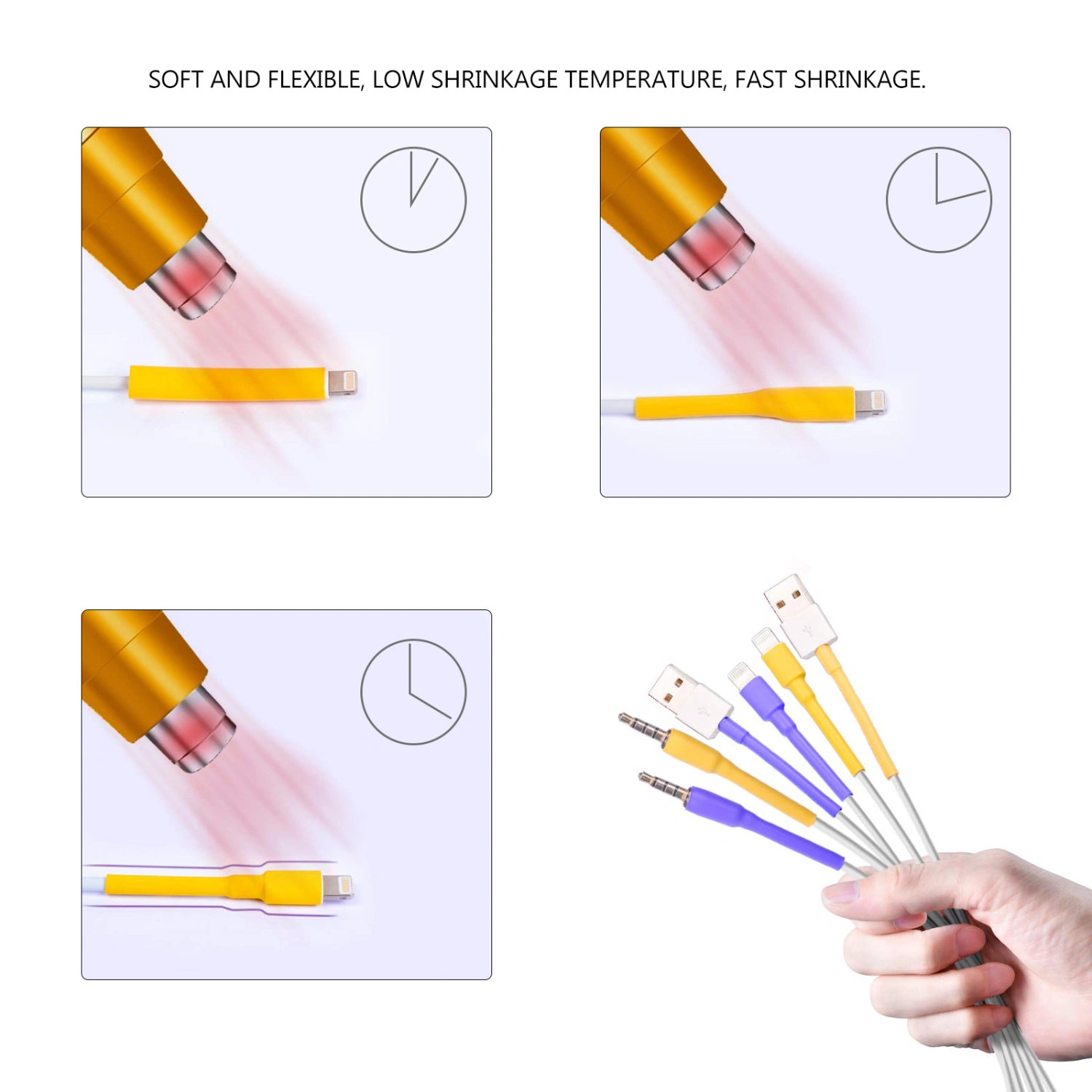 130pcs 3:1 Dual Wall Tube Insulation Heat Shrink Tubing Wire Shrink Wrap Tube