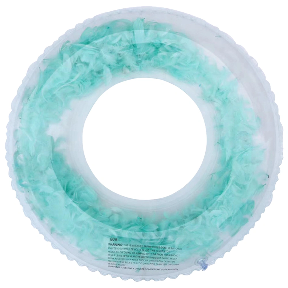 Thickened PVC Swimming Ring Inflated Swim Ring Transparent Swimming Ring Feather Water Floating Ring for Man Woman Adults (60cm）