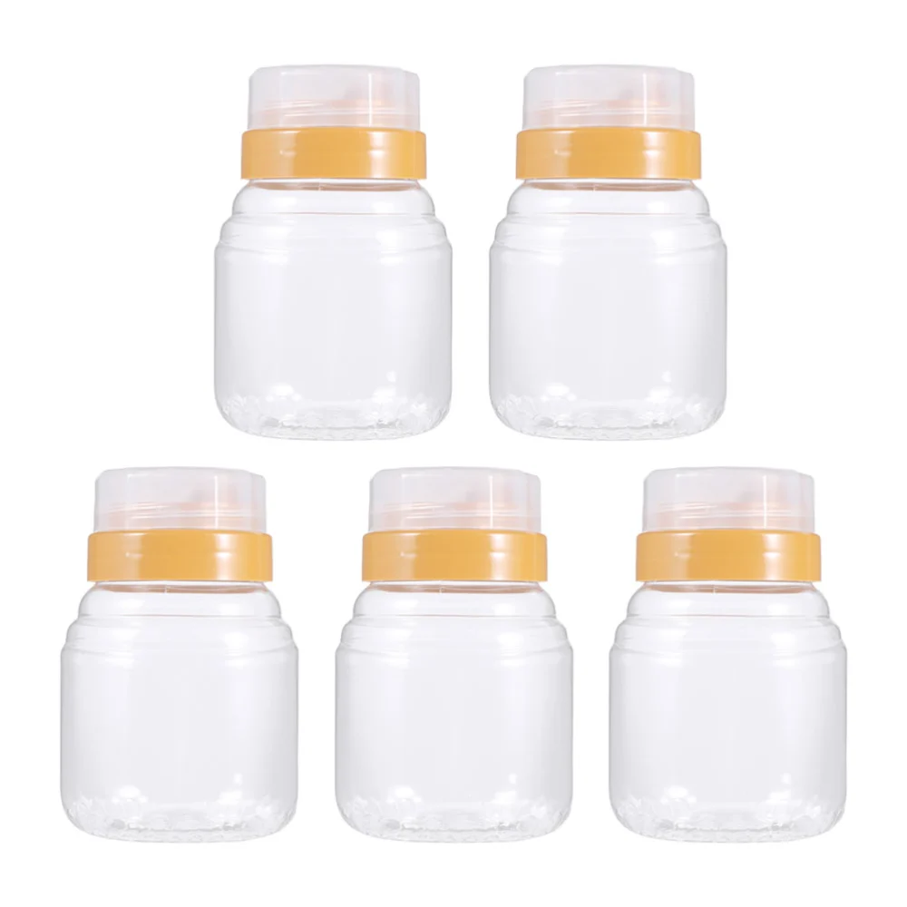 5Pcs Transparent Honey Bottles Plastic Honey Jars Food Wrapping Bottles Clear Honey Containers