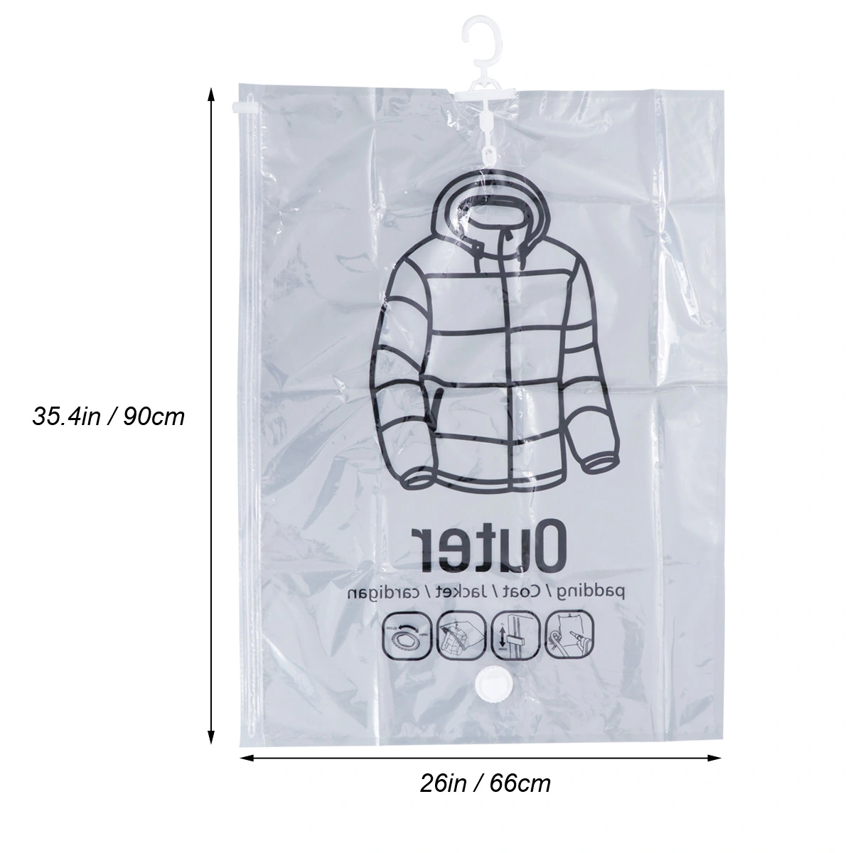 Transparent Clothes Dust Cover Garment Suit Hanging Covers Clothes Dress Storage Carrier Bag (Middle Size)