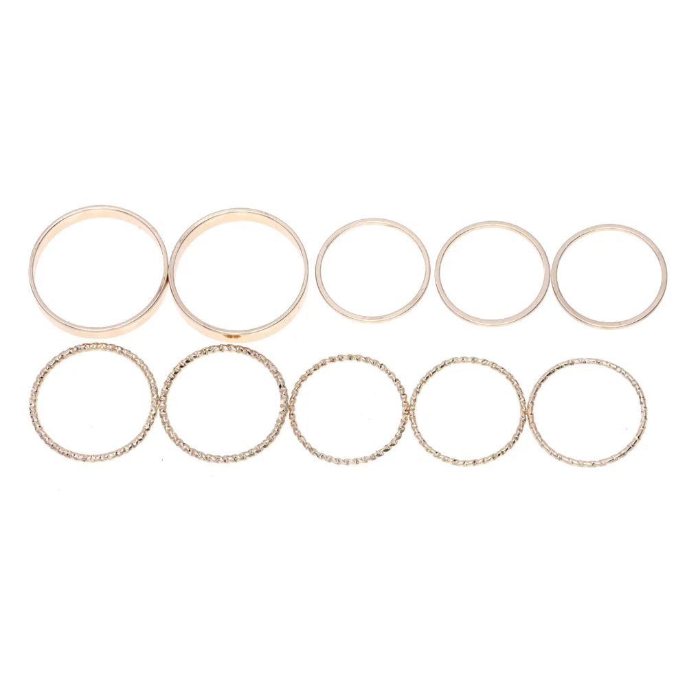 10pcs Knuckle Ring Simple Finger Ring Stacking Thumb Circle Ring Knuckle Circle