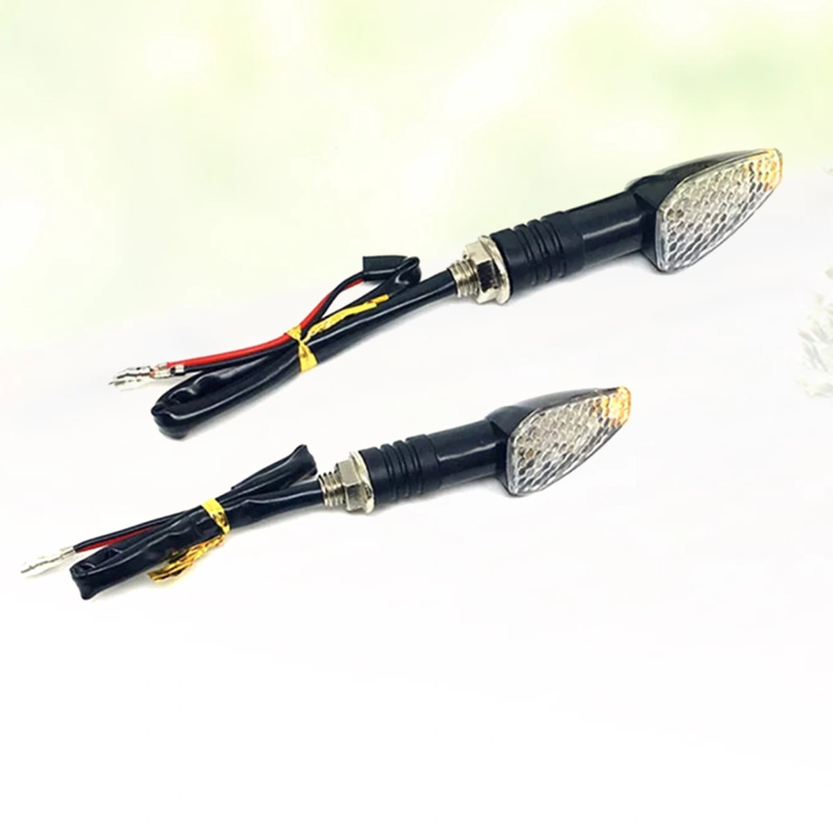2 PCS 10LED Motorcycle Turn Signal Light with Red Yellow Light Tuning Signals Universal Motorbike Lamp Indicator for Scooters Motorcycles Cyclists Use(Black)